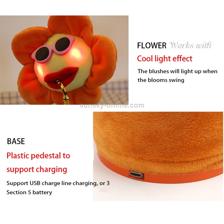 Sunflower Sax Style Bluetooth Plush Children Adult Toy ,Support USB  Charging & Battery(Red)