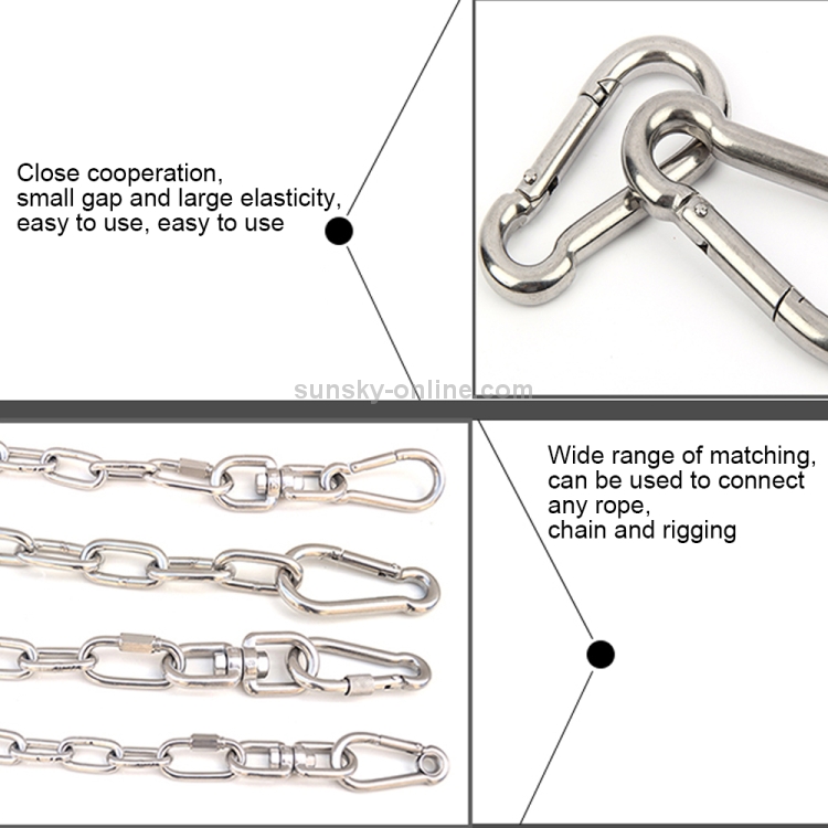 Hooks 304 Stainless Steel Carabiner 2pcs Ochoos m11 m11120 Mountaineering Buckle with Ring 
