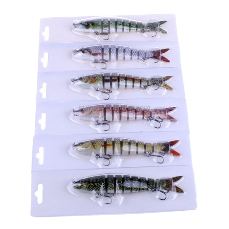 HENGJIA JM024-X 6# 13.6cm 18.7g Multi-section Plastic Hard Baits Artificial  Fishing Lures with Treble Hook, Random Color Delivery