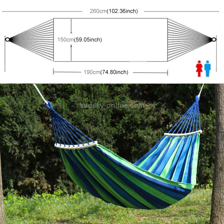 Hamac De Camping Avec Filet - 260 X 130 Cm, Tissu Respirant, Portable Pour Jardin, Randonnée, Voyage