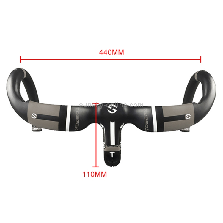 TOSEEK UD Carbon Fiber Ultralight Road Bike Handlebar, Size 440x110mm