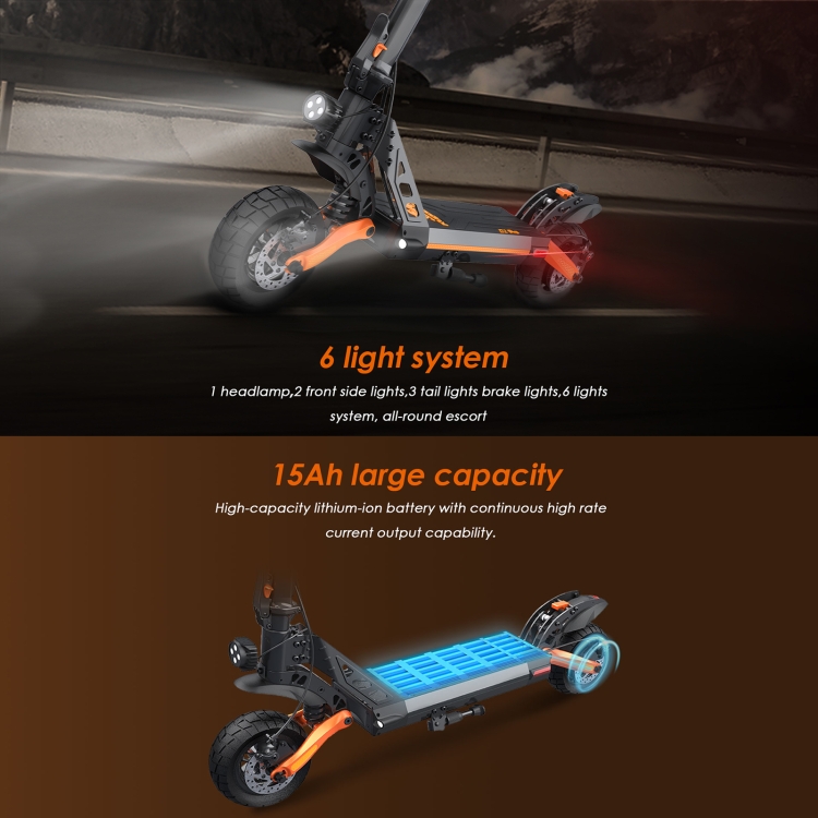 [EU Warehouse] KUGOO KIRIN G2 Pro 600W Three-speed Folding Electric Offroad Scooter with 9 inch Tires & LCD Display(Black) - 5