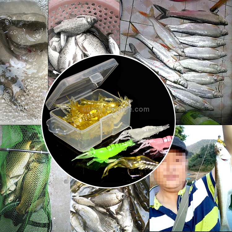 3 Bags Luminous Soft Shrimp Fishing Hooks Lure Sabiki Rig 6pcs/bag Sea  Fishing