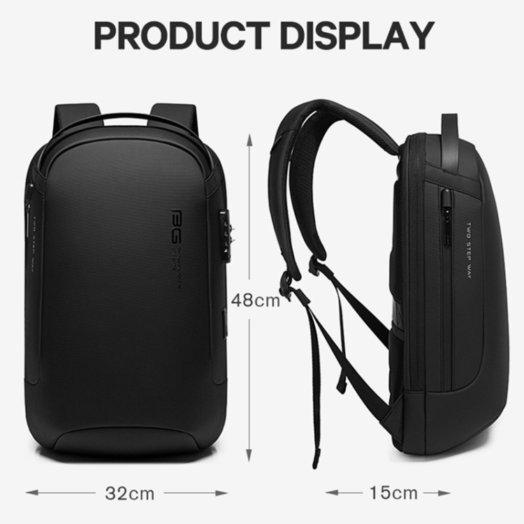 Bange BG-7225 Men Waterproof Anti-theft Backpack, Size: 48 x 32 x 15cm(Black) - B1
