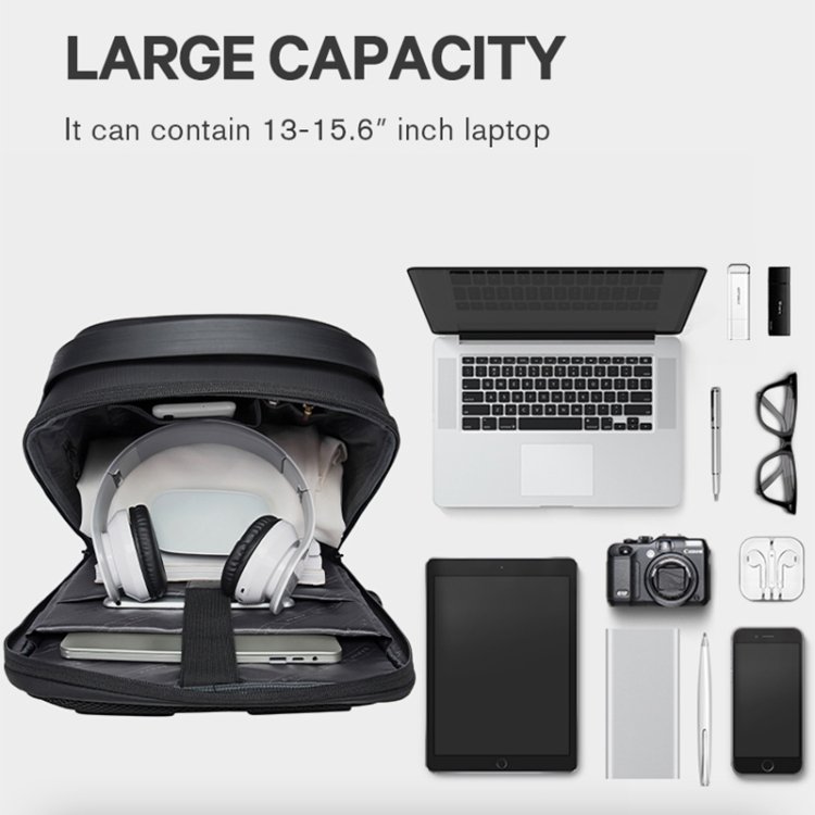 Bange BG-7225 Men Waterproof Anti-theft Backpack, Size: 48 x 32 x 15cm(Black) - B3