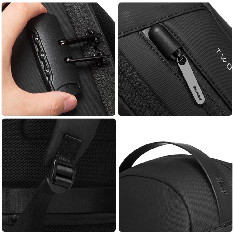 Bange BG-7225 Men Waterproof Anti-theft Backpack, Size: 48 x 32 x 15cm(Black) - B4