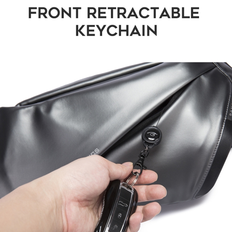 Bange BG-7311 Men Epithelium Coating Waterproof Crossbody Chest Bag, Size: 35 x 19 x 8.5cm (Black) - B3