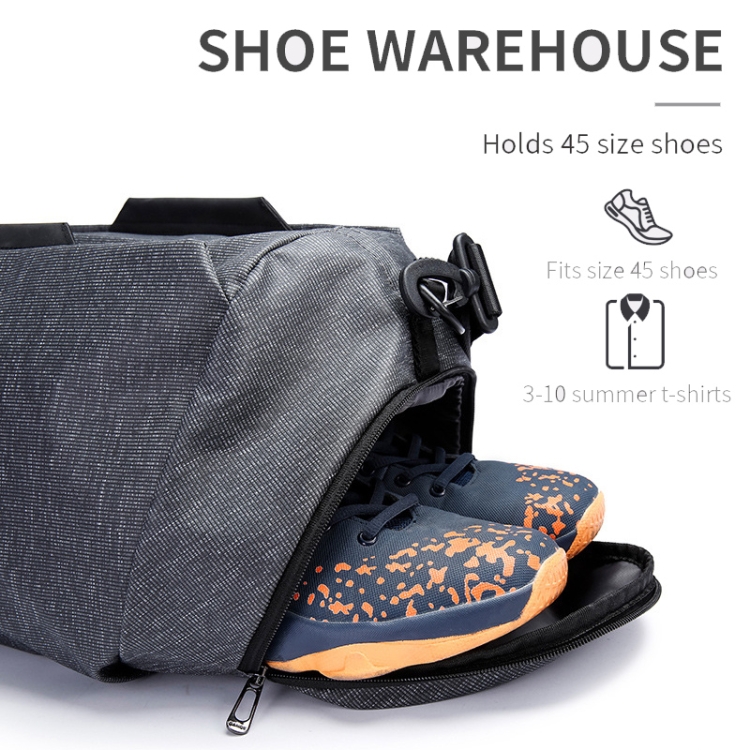 Bange BG-7551 Wet and Dry Separation Fitness Travel Bag for Men / Women, Size: 46 x 26 x 17cm(Black) - B2