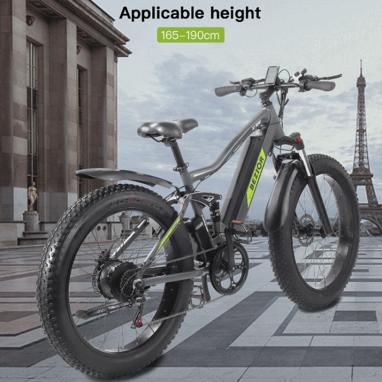 EU Warehouse] BEZIOR XF900 500W 48V / 12.5Ah Electric Bicycle with LCD  Digital Display & 26 inch Tires, EU Plug(Grey)