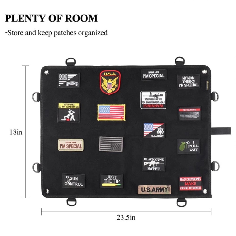 KOSIBATE CL-126 Hook and Loop Fastener Badge Storage Board with Hook(Black)