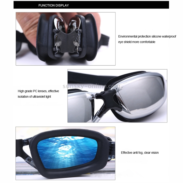 Gafas de natación Galvanoplastia UV impermeable anti Niebla Gafas De Natación Buceo Agua 
