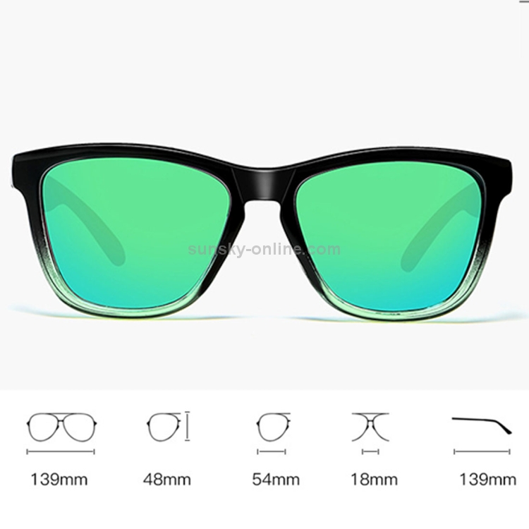 Occhiali da sole polarizzati UV400 con montatura in plastica moda retrò  unisex (nero sfumato + verde)