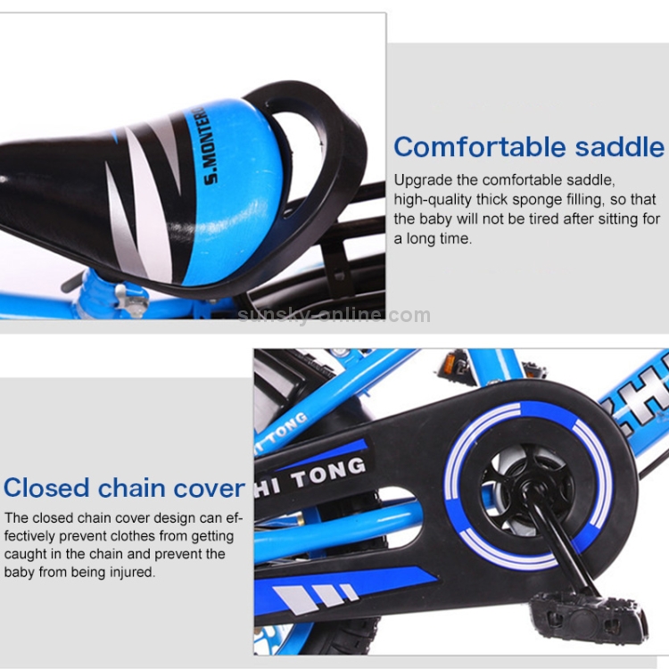 14 inch kinderfiets met zijwieltjes (blauw)