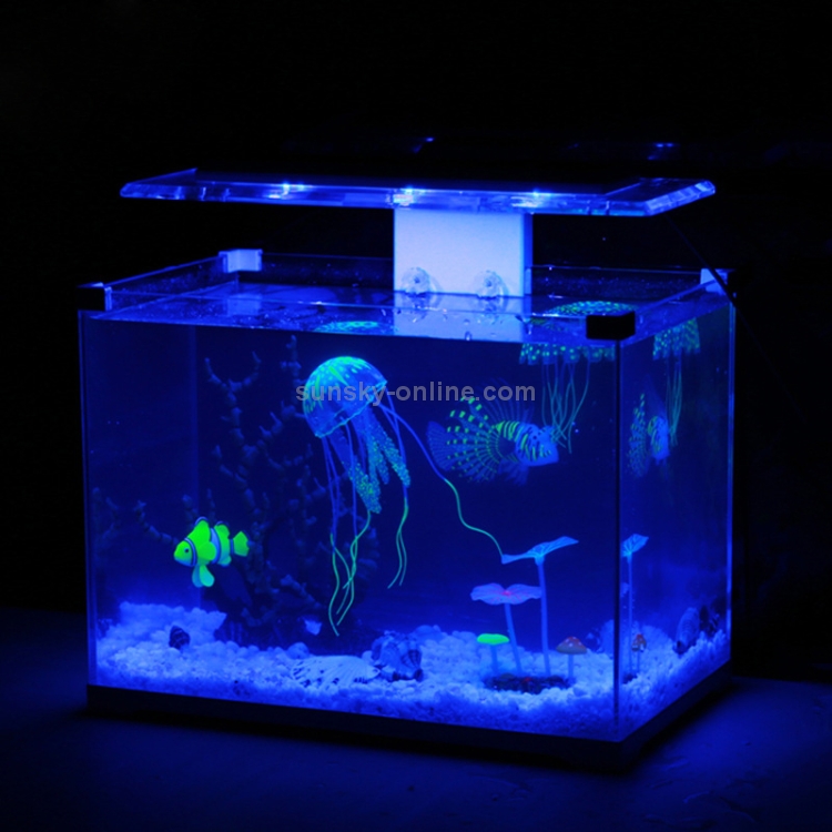 3 PCS Acquario Articoli Decorazione Simulazione in silicone Medusa ventosa  fluorescente, Dimensioni: 5 * 17 cm (Viola)