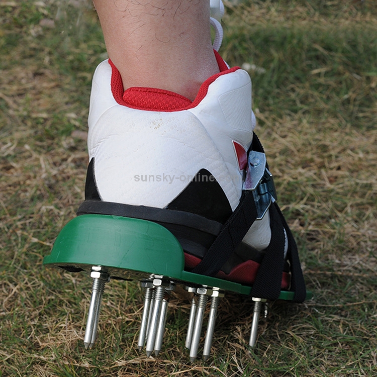 Aerate Your Lawn Like a Pro with Grass Ripper Spiked Shoes Durable Garden Tool with 6 Metal Buckles for Effortless Soil Care