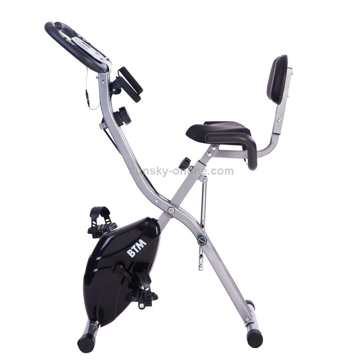 BTM G500 Folding Cycling Exercise Bike Indoor Fitness Training X Bike Lightweight for Home Cardio Workout with Flywheel and Arm Resistance Bands 