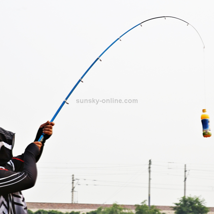 Mini canna da pesca telescopica portatile da 36 cm, lunghezza estesa: 2,1  m, porta mulinello a tubo nero