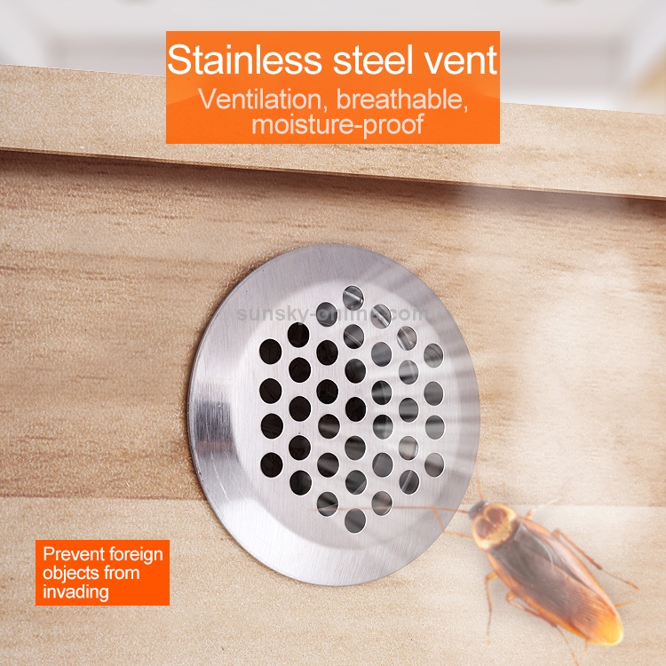 100 PCS 25mm Bevel Surface Round Air Vent Stainless Steel Louvered Grille Cover Vents