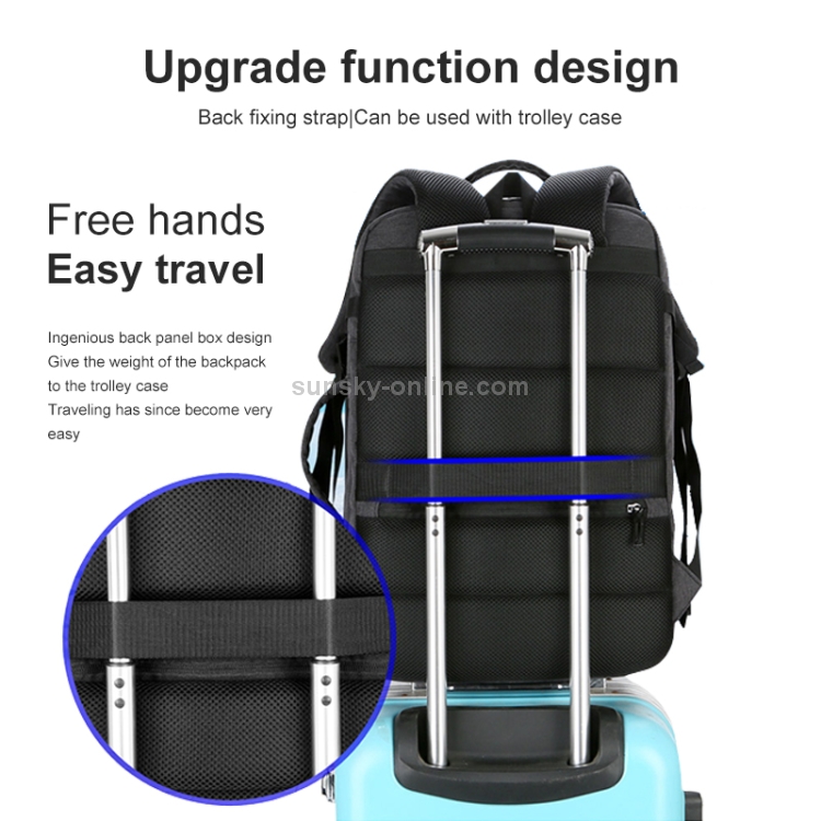 SUNSKY - OUMANTU 1907 Hombres de gran capacidad para hombre portátil  Mochila de negocios Viajes de viaje Bolso con puerto de carga externo USB  (gris)