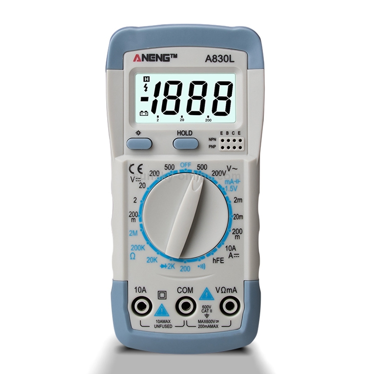 Instrument électrique domestique de multimètre de poche ANENG A830L (gris  blanc)