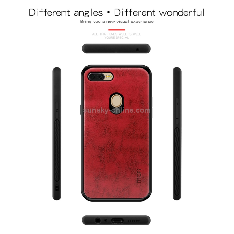 Camera Oppo F9 Pro Back Cover Leather MOFI PC+TPU+PU Leather