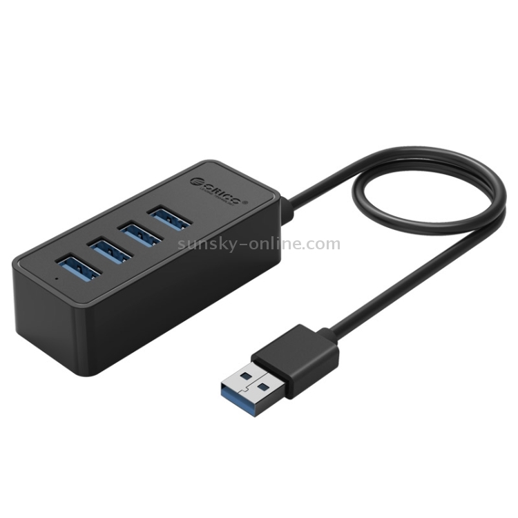 ORICO W5P-U3-100 HUB de escritorio USB 3.0 de 4 puertos con fuente de alimentación de cable micro USB de 100 cm (negro) - 2