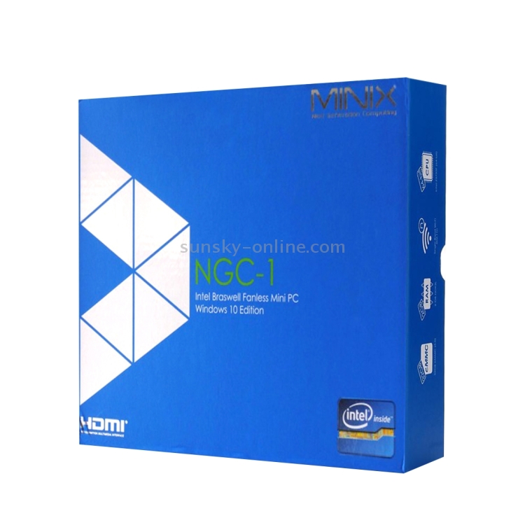MINIX NGC-1 4K Windows 10 Home Celeron N3150 64-bit Quad Core 1000Mbps TV BOX Mini PC, RAM: 4GB, ROM: 128GB, compatible con WiFi de doble banda, Bluetooth - 6