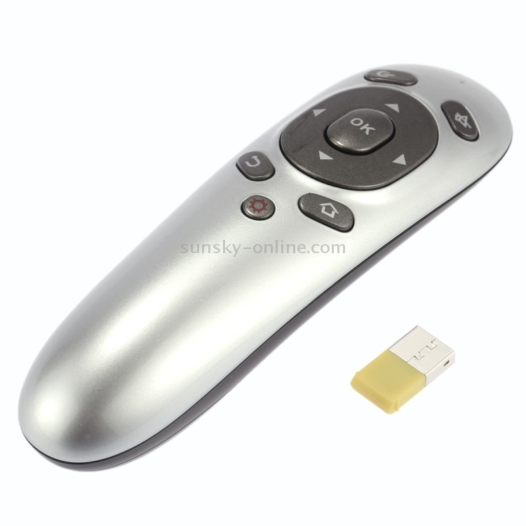 PR-07 2.4G Gyro PC multifuncional de 6 ejes Wireless Presenter Control remoto PPT Presentation Air Mouse, compatible con Windows XP / Vista / Win7 / Win8 / Android 4.0 y versiones superiores, distancia efectiva: 15 m (gris) - 1