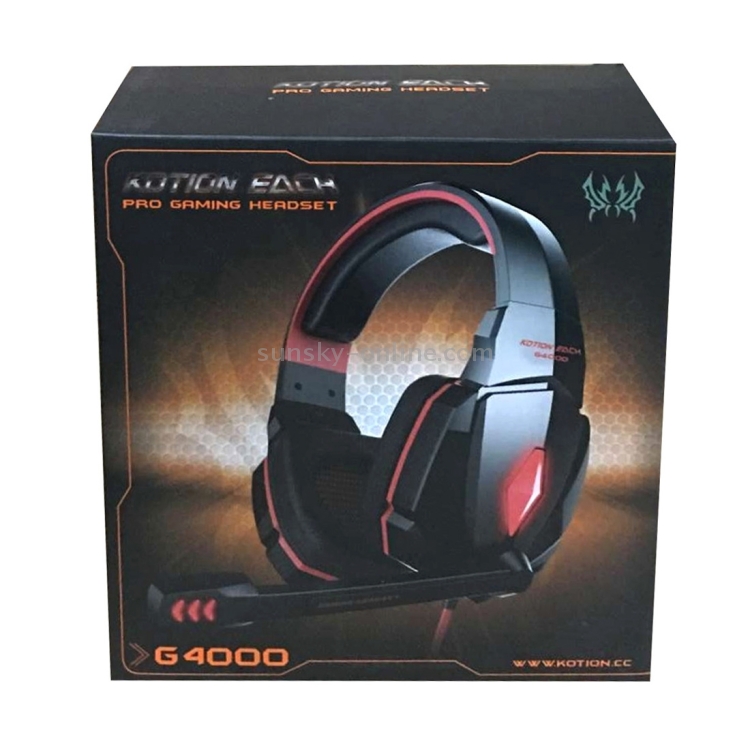 KOTION EACH G4000 Stereo Gaming Headset Headset Headband con micrófono Control de volumen Luz LED para PC Gamer, Longitud del cable: Aproximadamente 2.2m (Azul + Negro) - 10