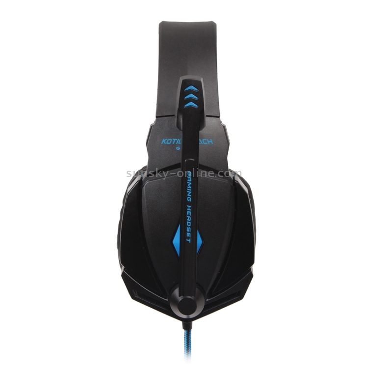 KOTION EACH G4000 Stereo Gaming Headset Headset Headband con micrófono Control de volumen Luz LED para PC Gamer, Longitud del cable: Aproximadamente 2.2m (Azul + Negro) - 3