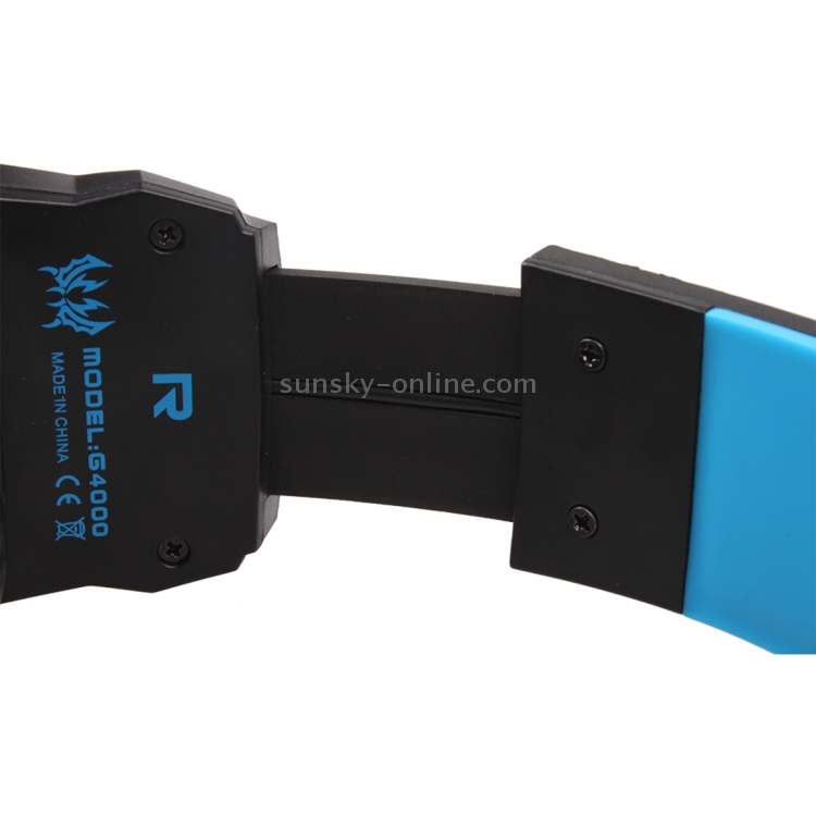 KOTION EACH G4000 Stereo Gaming Headset Headset Headband con micrófono Control de volumen Luz LED para PC Gamer, Longitud del cable: Aproximadamente 2.2m (Azul + Negro) - 5