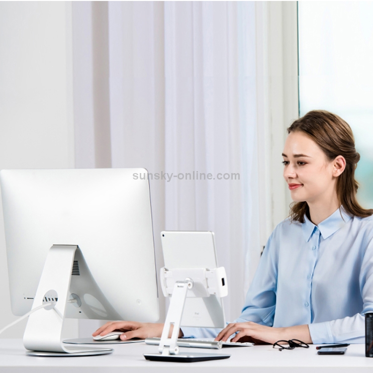 AP-5M iMac Computer Monitor Aluminum Alloy Base 360 Degree Rotatable Chassis Support Holder (Silver)