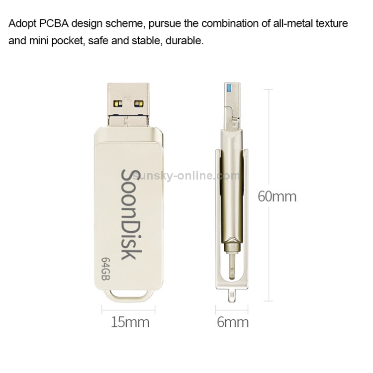 8GB USB 3.0 + 8 Pin + USB-C / Type-C Android iPhone Computer Dual-use Rotary U Disk(Silver) 8GB USB 3.0 + 8 Pin + USB-C / Type-C Android iPhone Computer Dual-use Rotary U Disk(Silver)