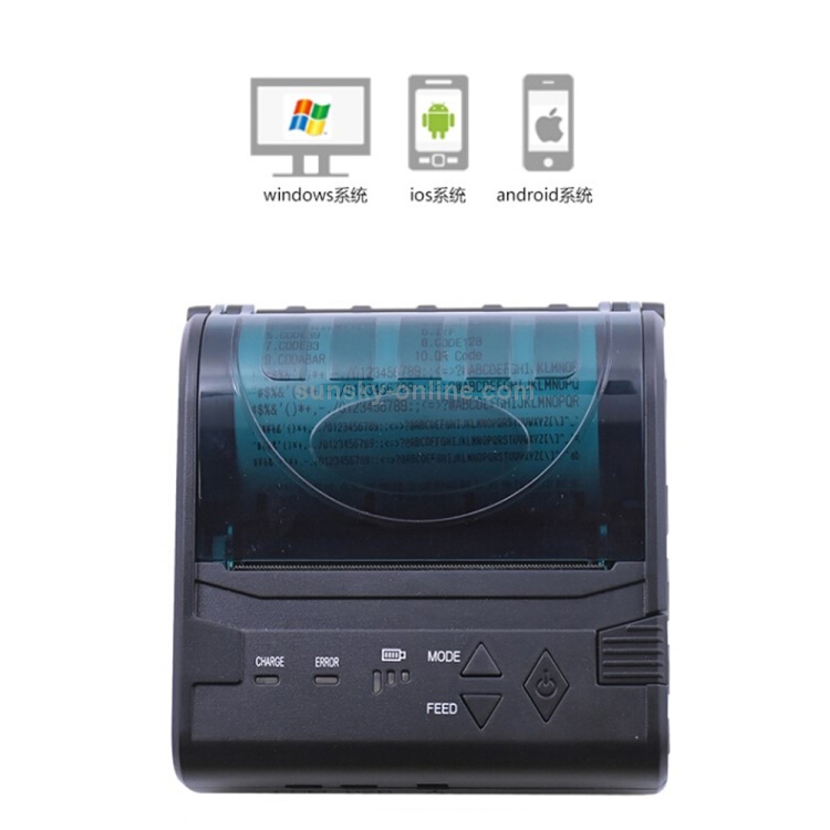 POS-8003 Impresora de tickets térmica portátil con Bluetooth, tamaño máximo de papel térmico admitido: 80x50 mm - 7