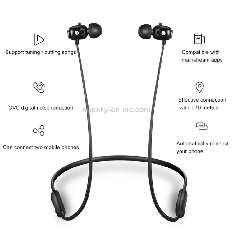 CYKE S6 Neck-mounted Metal Magnetic Sports Waterproof Bluetooth Earphone with Microphone, Support Calls(Black) CYKE S6 Neck-mounted Metal Magnetic Sports Waterproof Bluetooth Earphone with Microphone, Support Calls(Black)