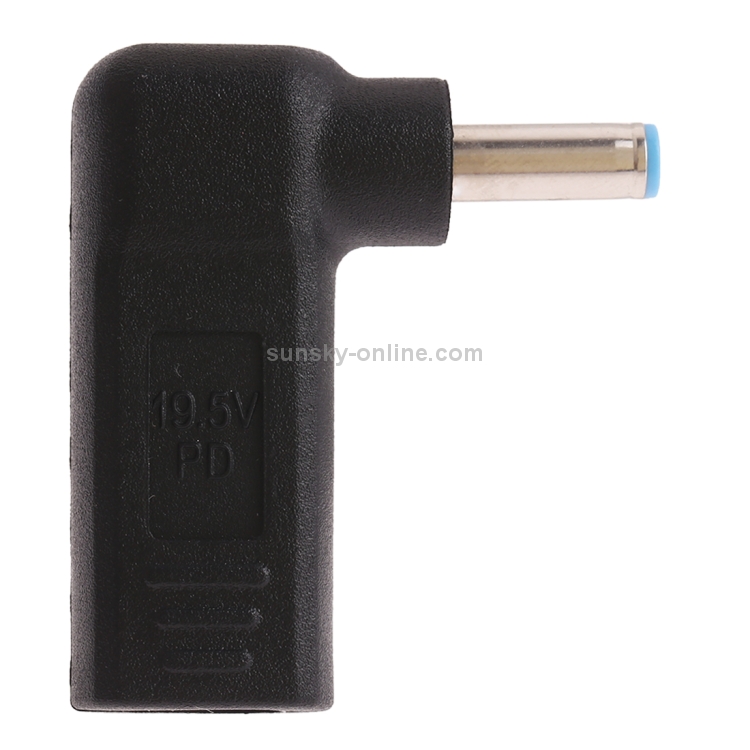 USB-C / Typ-C-Buchse auf 4,5 x 3,0 mm Stecker Winkelstecker Adapter (blau)