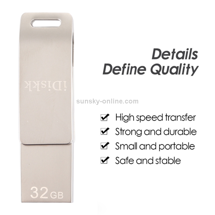 iDiskk U001 32GB 8 Pin Male + USB Female Interface Rotatable USB Flash Drive iDiskk U001 32GB 8 Pin Male + USB Female Interface Rotatable USB Flash Drive