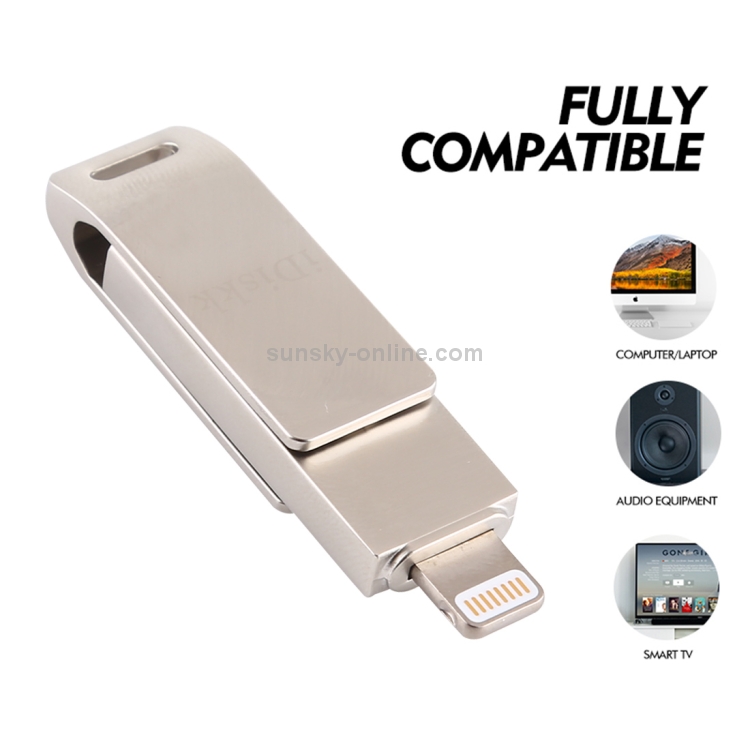 iDiskk U001 32GB 8 Pin Male + USB Female Interface Rotatable USB Flash Drive iDiskk U001 32GB 8 Pin Male + USB Female Interface Rotatable USB Flash Drive