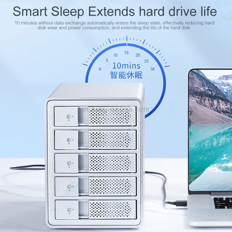 ORICO 9558U3 5-bay USB Type-B Aluminum inch SSD SATA HDD