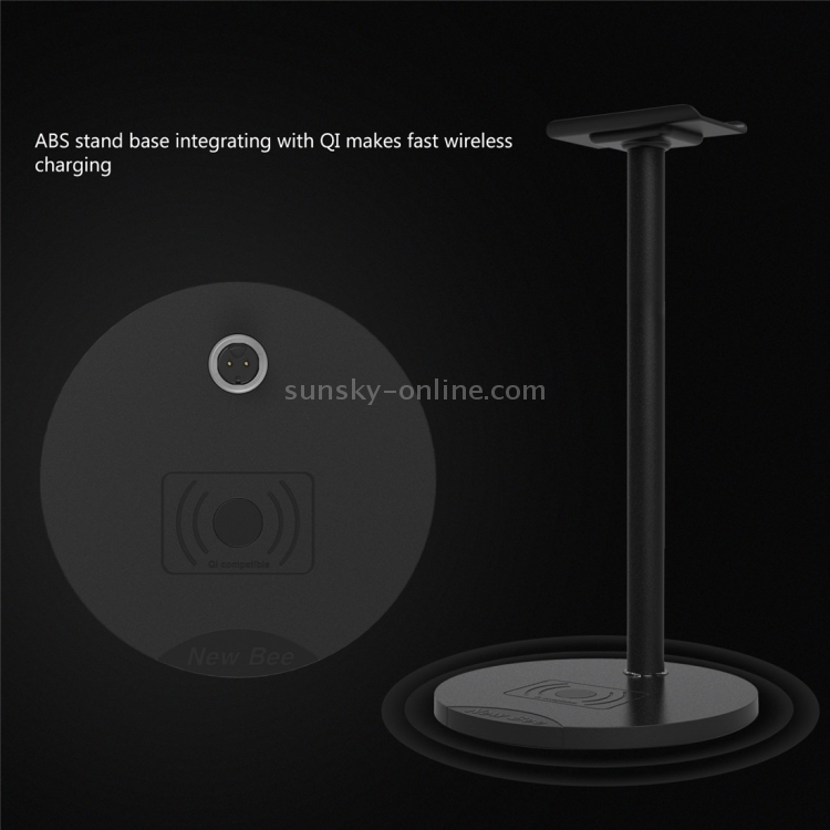 New Bee 2 in 1 ABS + Aluminium Alloy + TPU Material Headphone Holder / Headset Stand & QI Standard Wireless Charging Transmitter(Black) New Bee 2 in 1 ABS + Aluminium Alloy + TPU Material Headphone Holder / Headset Stand & QI Standard Wireless Charging Transmitter(Black)