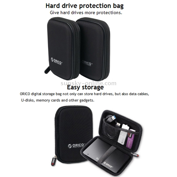Etui de protection pour disque dur portable 2,5 pouces - noir - Orico