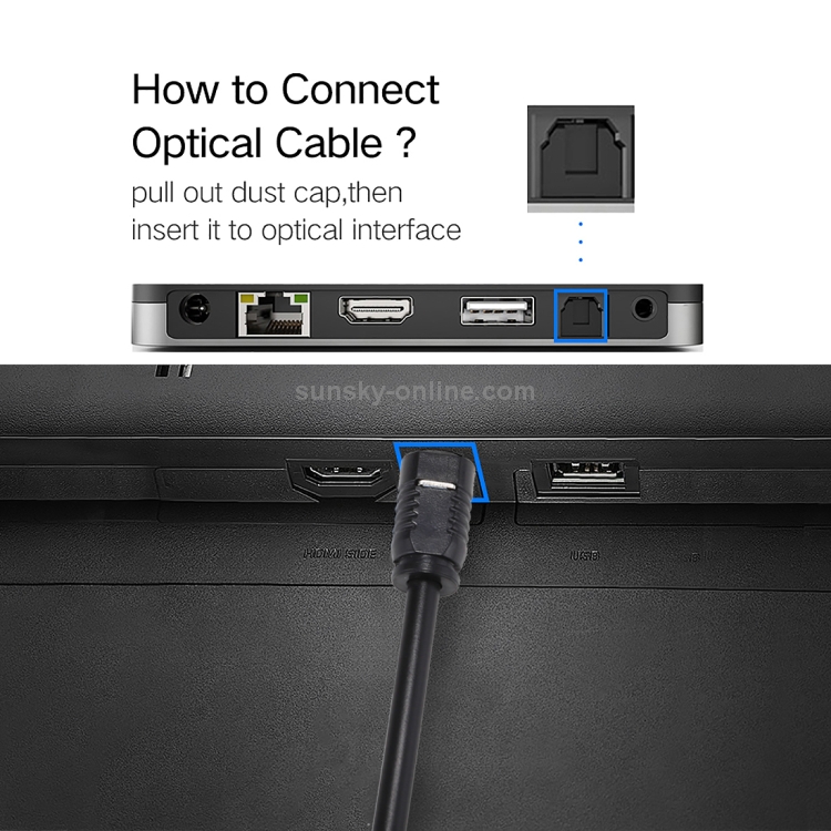 Cable de audio óptico digital EMK 10m OD4.0mm Toslink macho a macho - 4