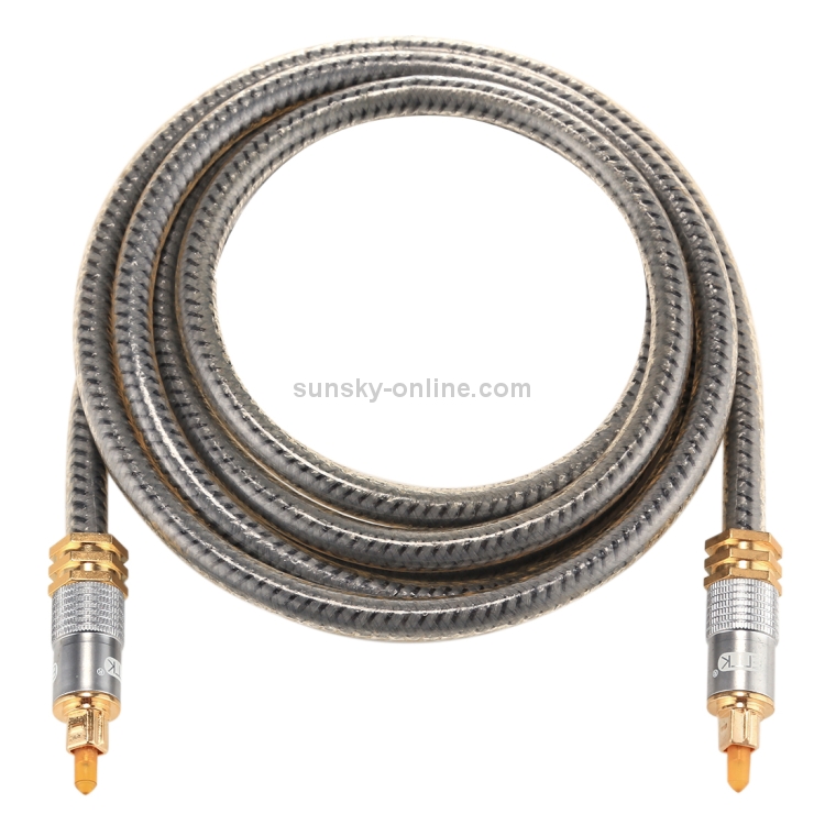 EMK YL-A 1.5m OD8.0mm Cable de audio óptico digital macho a macho Toslink con cabezal de metal chapado en oro - 2