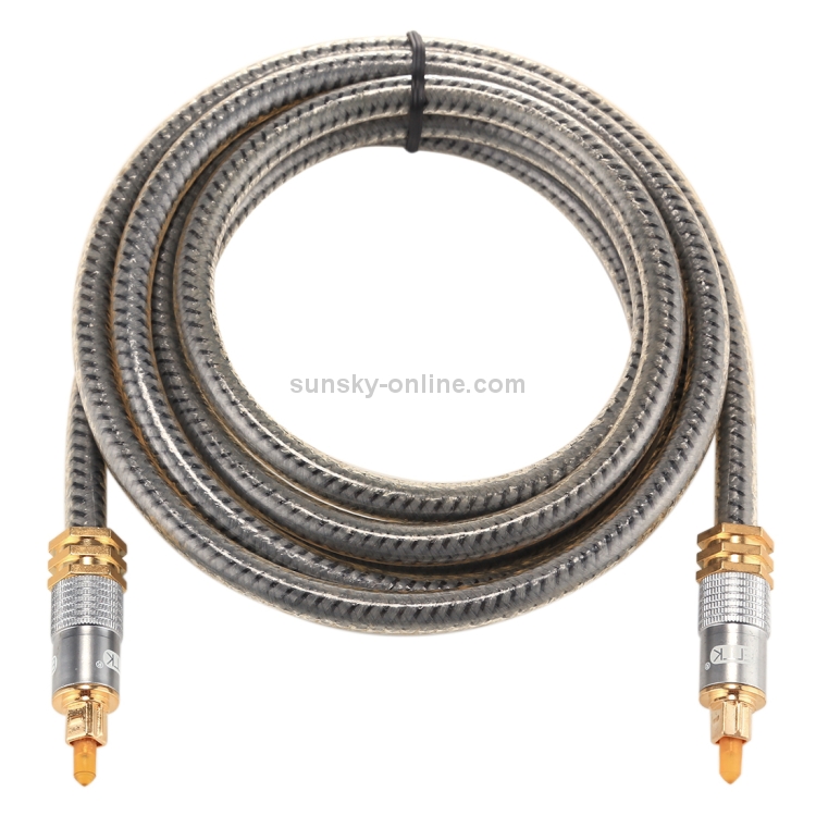 Cable de audio óptico digital EMK YL-A 2m OD8.0mm chapado en oro con cabezal de metal Toslink macho a macho - 2
