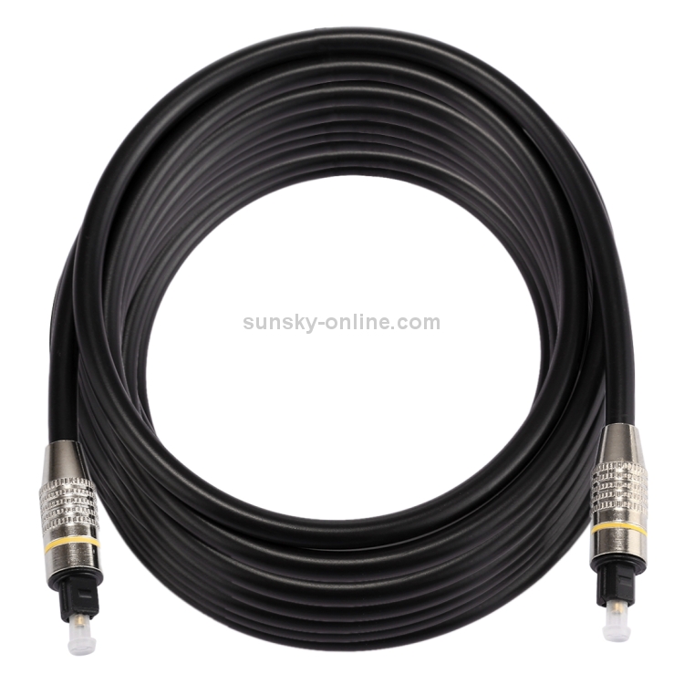 Cable de audio óptico digital macho a macho Toslink de cabeza metálica niquelada OD6.0mm de 8m OD6.0mm - 2