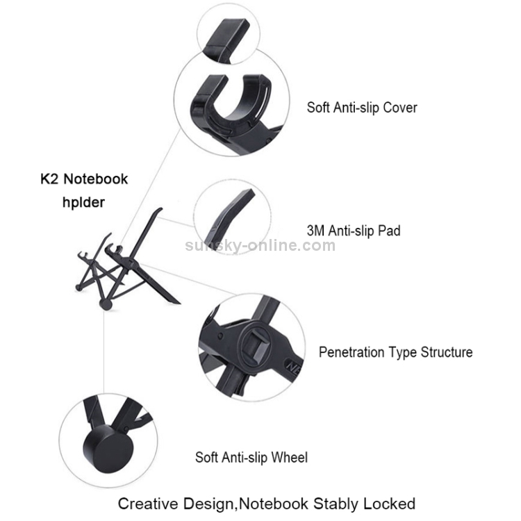 Nexstand K2 Laptop Height Extender Holder Stand Folding Portable Computer Heat Dissipation Bracket, Size: 35.4x4x4cm(Black) Nexstand K2 Laptop Height Extender Holder Stand Folding Portable Computer Heat Dissipation Bracket, Size: 35.4x4x4cm(Black)