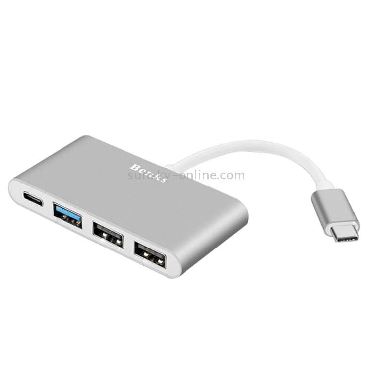 Benks USB-C / Type-C to Port USB (1 × USB 3.0 + 2 × USB 2.0) Adapter(Silver)