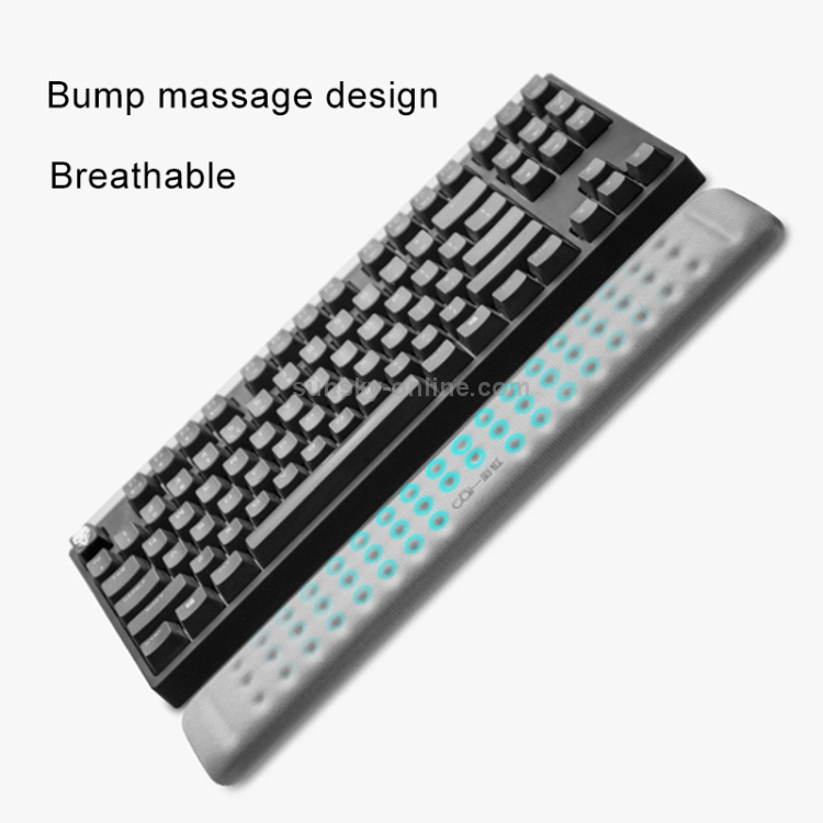 Alfombrilla de ratón de espuma viscoelástica con reposamuñecas con teclado mecánico, tamaño: una mano (negro) - 4