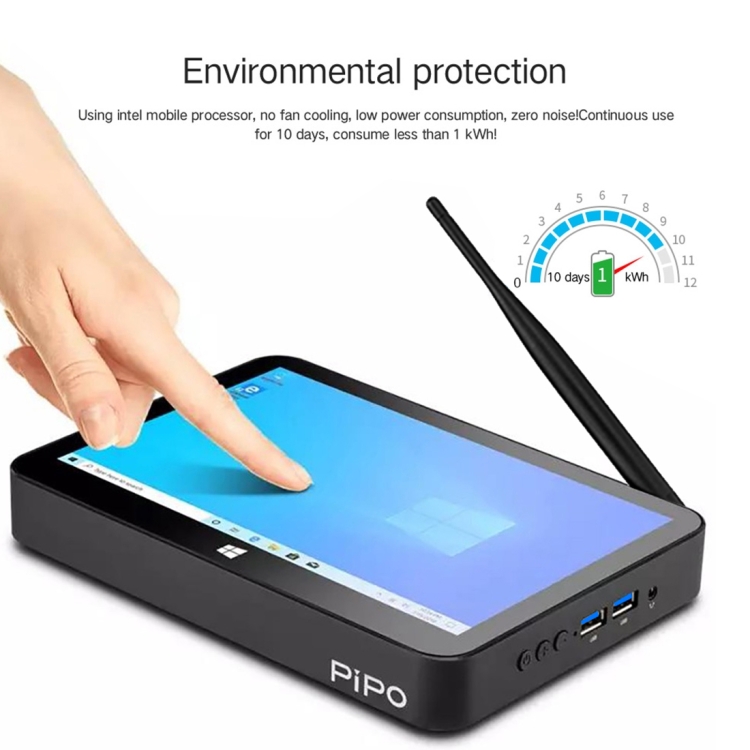 PIPO X11 TV Box Style Tablet Mini PC, 3GB+64GB, 9.0 pulgadas Windows 10 Intel Celeron N4020 Quad Core hasta 2.8 GHz, ESEM/EU Plug (negro) - 6