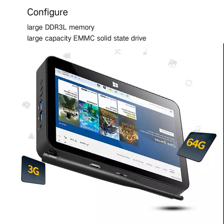 PIPO X11 TV Box Style Tablet Mini PC, 3GB+64GB, 9.0 pulgadas Windows 10 Intel Celeron N4020 Quad Core hasta 2.8 GHz, ESEM/EU Plug (negro) - 8